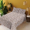 thumbnail image 2 of Garden Scene Sheet Set, Botanical Theme Hibiscus Flowers With Leaves Pattern Jungle Boho, Fitted & Flat Sheet with Pillowcase Bedding Accent 3 Pcs Set, Twin, Green Brown White Coral, by Ambesonne, 2 of 5
