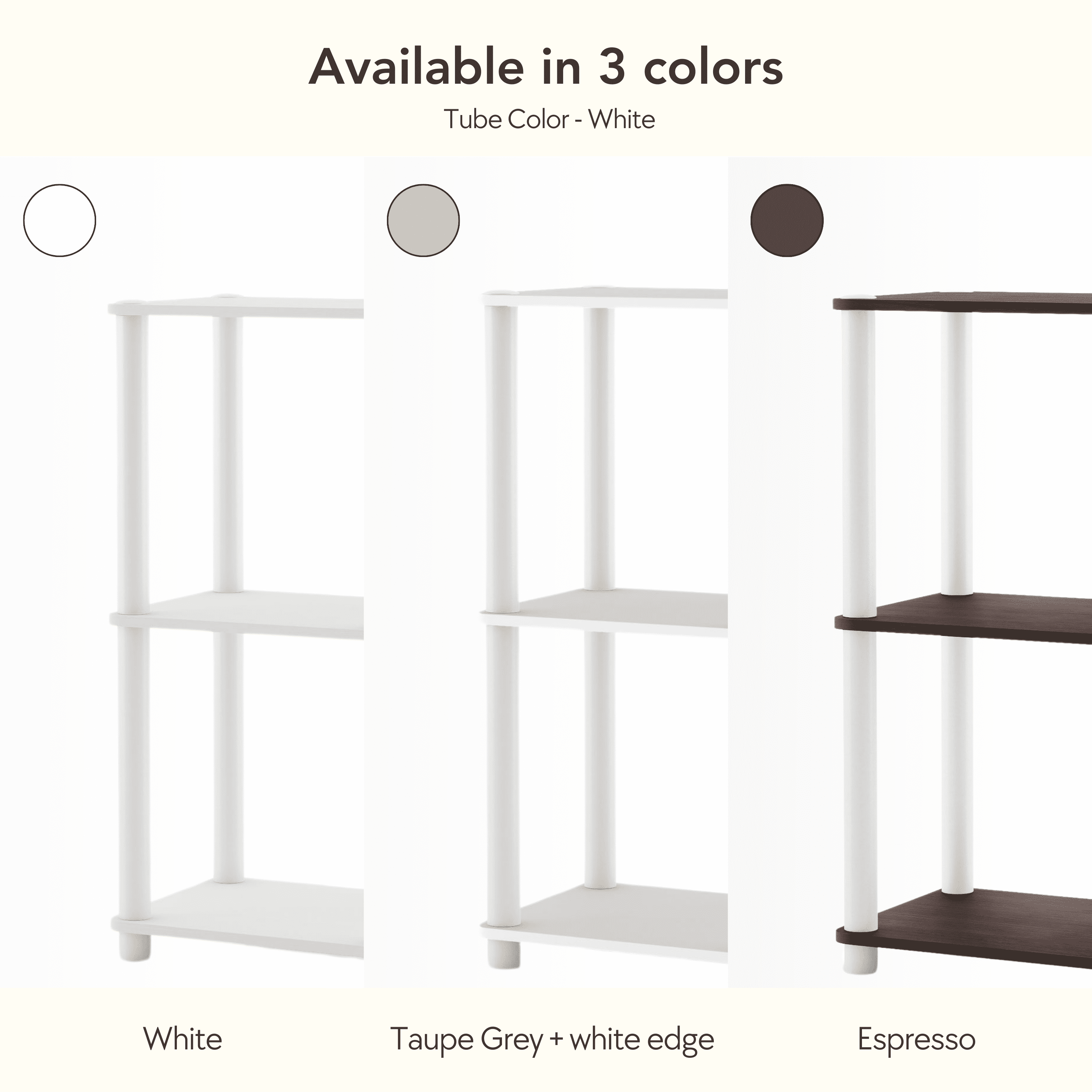 Furniture of America Brooks Adult Open Display Shelf Bookcase, 3-Tier 47-inch Sofa Table, White