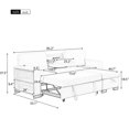 thumbnail image 7 of Sectional Sofa bed with Large Storage Space, Pull-Out Sleeper Sofa with Drop Down Table and USB Charger, L-Shaped Loveseat Sofa with Plastic Legs for Living Room, Bedroom, Weight Capacity 330 LBS, 7 of 7