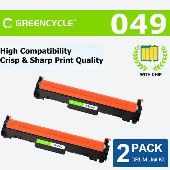 greencycle 049 Compatible Drum Replacement for Canon 049 Drum CRG049 Drum Kit Use for ImageCLASS LBP112 LBP113W MF112 MF113W(2PC)