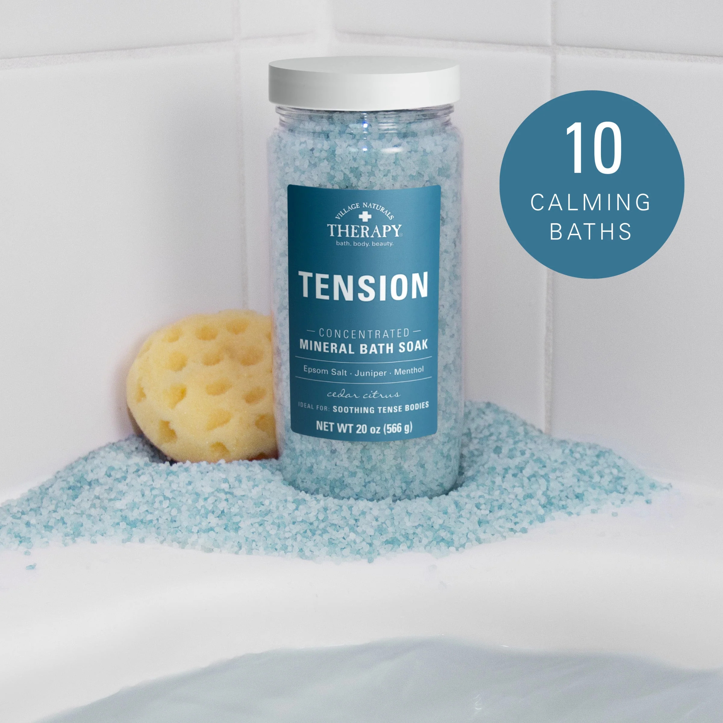 Village Naturals Therapy Tension Relief Concentrated Mineral Bath Soak, 20 oz - image 4 of 10