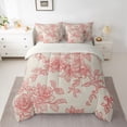 thumbnail image 2 of Homewish Vintage Floral 7pcs Bedding Comforter Set,Colorful Natural Plant Queen Bedding Sets,Red Gray Queen Sheet Sets For Girls,Breathable Home Decor Reversible, 2 of 8