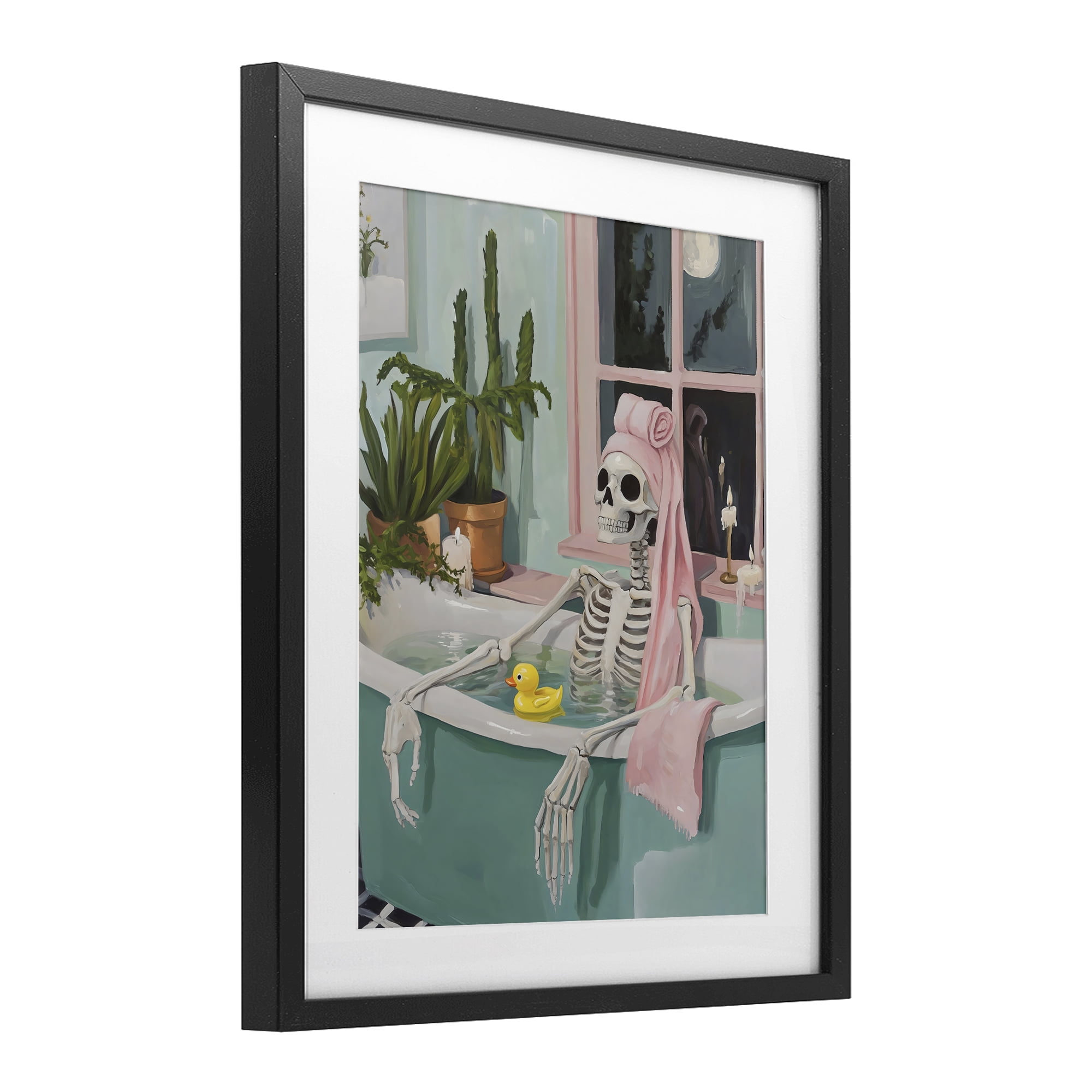Stupell Industries Midnight Soak Skeleton Black Framed Print Under Glass, design by The Prints Vibe