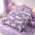 thumbnail image 3 of Manfei Cute Unicorn Quilt Full 3-Piece,Cartoon Animal Full Bedspread Sets,1 Coverlet and 2 Pillowcases, 3 of 7