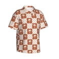 thumbnail image 3 of Xecao Brown Palms print Hawaiian shirt - a stylish short-sleeve button-down for men, perfect for casual beach and tropical outings., 3 of 9