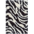 thumbnail image 2 of Modern Animal Print 3x5 (3'3'' x 5'3'') Area Rug Shag Zebra Black & Ivory Plush Easy Care Thick Soft Plush Living Room, 2 of 10
