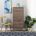 thumbnail image 5 of Allora Mid-Century 6-Drawer Laminated Composite Wood Tall Chest in Drifted Gray, 5 of 6