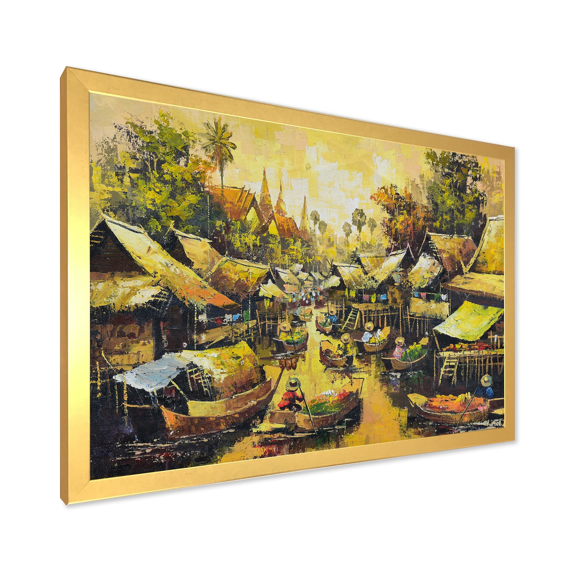 Designart 'Ancient Waterside Life II' Traditional Framed Art Print