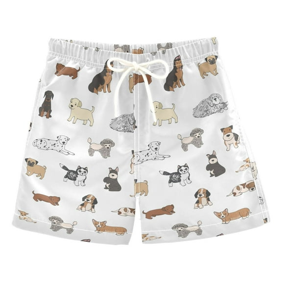 joogoo Boys Swim Trunks Cartoon Puppy Dog Beach Board Shorts Drawstring Swimsuit XS
