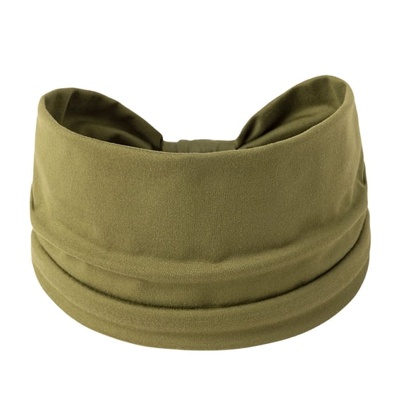 NMMUED Women's Wide Headband Solid Color Stretchy Hairband Yoga Workout Sweatband Non-slip Hair Accessory Bronze One Size