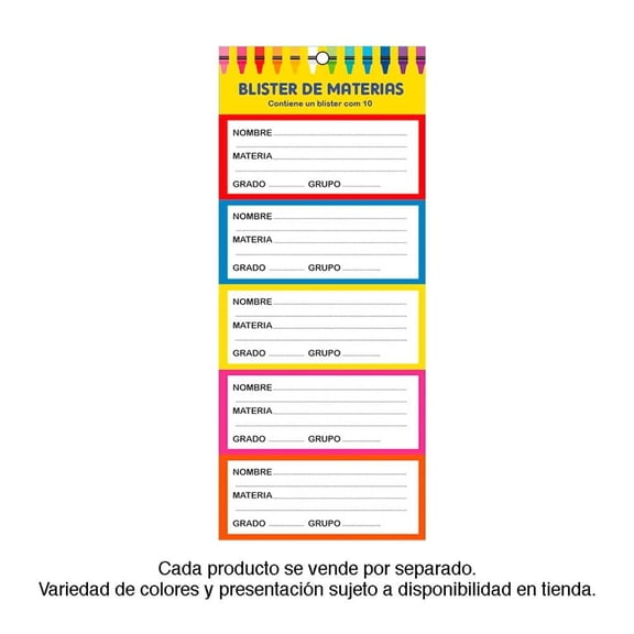 Etiquetas para Materias Dipak Multicolor 10 Piezas