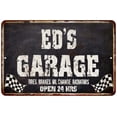 thumbnail image 1 of ED'S Garage Black Grunge Sign 12 x 18 Matte Finish Metal 112180005003, 1 of 1