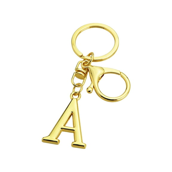 SIYTUAU Metal Alphabet Keychain A To Z Letter Pendant For Bag Keys Gift Golden Finish 1 Piece Letter A A