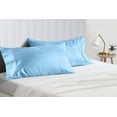 thumbnail image 3 of Pillow Cases Pack of 4 100% Egyptian Cotton , Soft and Luxury, Envelope Closure Bed Pillow Covers, Super Soft and Comfy 20" x 60" Inch - Light Blue Stripe, 3 of 6