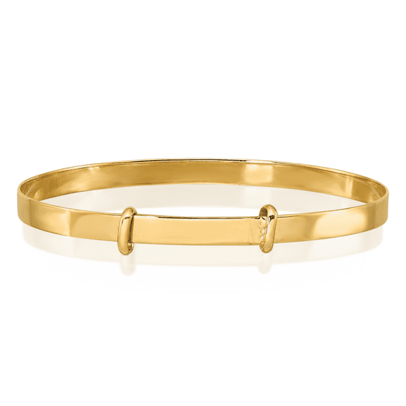14K Solid Yellow Gold Expandable Bangle Bracelet