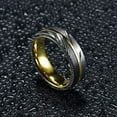 thumbnail image 2 of Wedding Rings For Women. 6mm Genuine Gold & Silver Damascus Wedding Band, 2 of 4