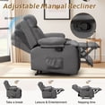 thumbnail image 4 of Korser Manual Small Recliner Chair for Small Spaces for Living Room,Dark Grey, 4 of 6