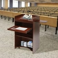 thumbnail image 5 of 23.6*45.7*15.7in Mobile Lectern Podium Stand, Hostess Stand with Wheels, Portable Mobile Standing Laptop Desk with Storage Shelf, Wooden Speaking Lectern, Home Office Classroom Pulpit, 5 of 7