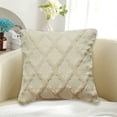 thumbnail image 3 of Fundas de almohada decorativas de Lojalitet, juego de fundas de almohada de sofá de lana sintética de felpa suave, beige, 3 of 6