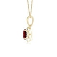 thumbnail image 2 of ANGARA Natural Claw-Set Round Ruby Pendant with Diamond Halo in 14K Yellow Gold for Women (Size-5mm) | July Birthstone, Birthday, Anniversary, Jewelry Gift for Women | Natural Ruby Necklace, 2 of 7