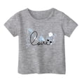 thumbnail image 2 of Girls' Tops Kids Unisex Casual Print Round Neck Loose Short Sleeve Tee Girls Clothes Grey 10-11 Years, 2 of 4