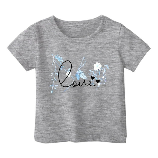 Chandail Court de Danse 2t Chandails à Manches Longues Filles Garçon et Fille Mode Décontractée Imprimé Col Rond Ample T-Shirt à Manches Courtes Haut