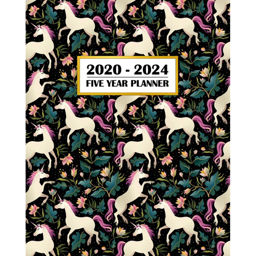 2020-2024 Five Year Planner: Pretty Dancing Unicorn - Fantasy Princess