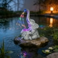 thumbnail image 5 of Solar Powered Elephant Statue, Outdoor Solar Garden Lights, Resin Animal Ornament for Lawn Patio Yard Decor, 5 of 6