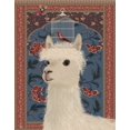 thumbnail image 2 of Fab Funky 20x24 Gold Ornate Wood Framed with Double Matting Museum Art Print Titled - Llama and Birdcage, 2 of 4