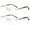 2 Pairs of Silver, variant on 2 Pairs of Men Anti-blue Light Business Reading Glasses 4.00 Fashion Spring Hinge Silver Metal Readers +4.00 Strength