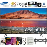 Samsung UN55TU7000 55" 4K Ultra HD Smart LED TV (2020 Model) Bundle + 30-70 Inch TV Wall Mount + 6-Outlet Surge Adapter + 2x 6FT 4K HDMI 2.0 Cable