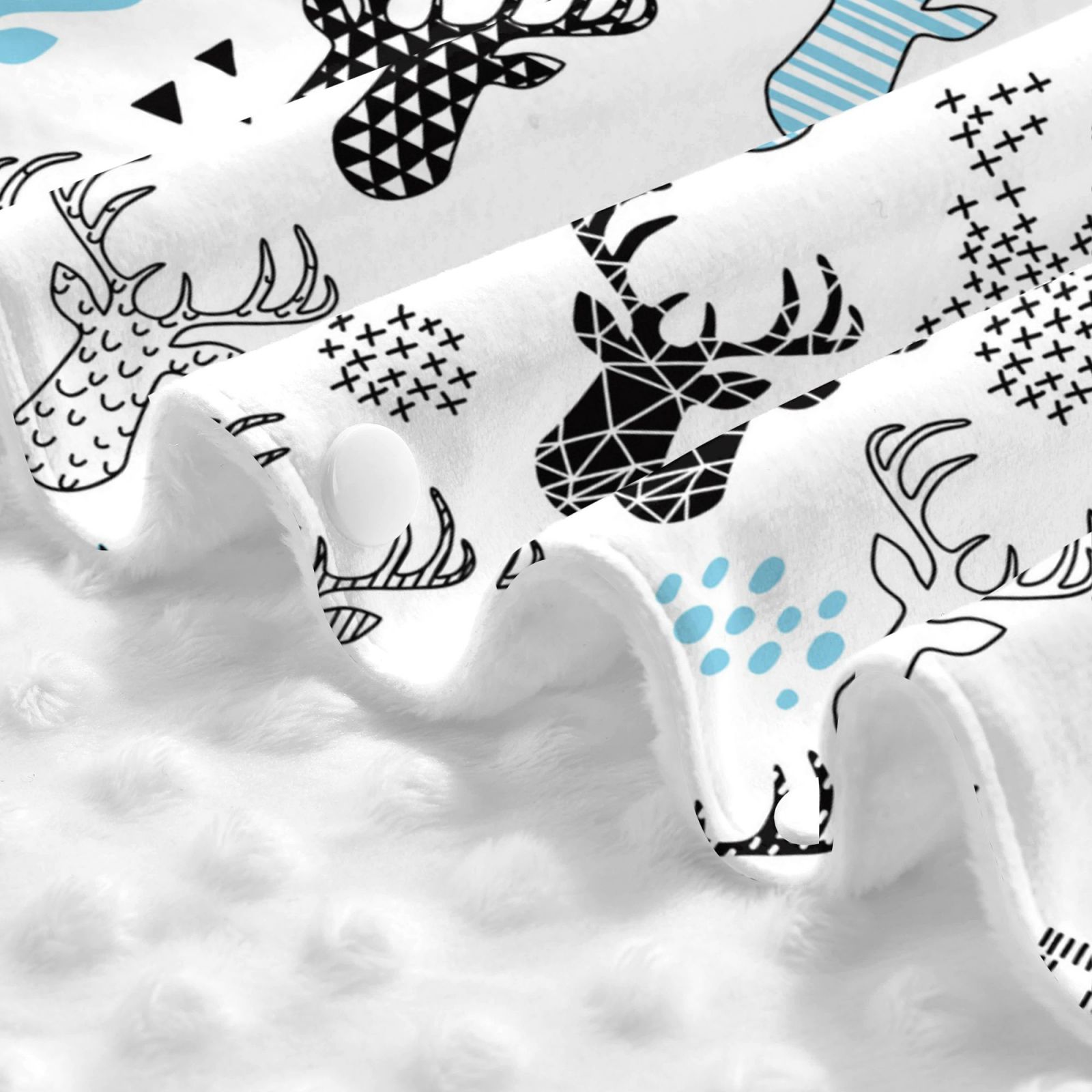 Car Seat Cover Baby - Winter Art Blue and Black Moose Breathable Infant Car Seat Cover for Baby Carseat, Lightweight Comfort Baby Essentials Must Haves Newborn Stuff for Girl Boy