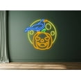 thumbnail image 2 of Glowneon Crow Stand In Pumpkin Neon Sign, Wall Art Halloween Decor, 2 of 4
