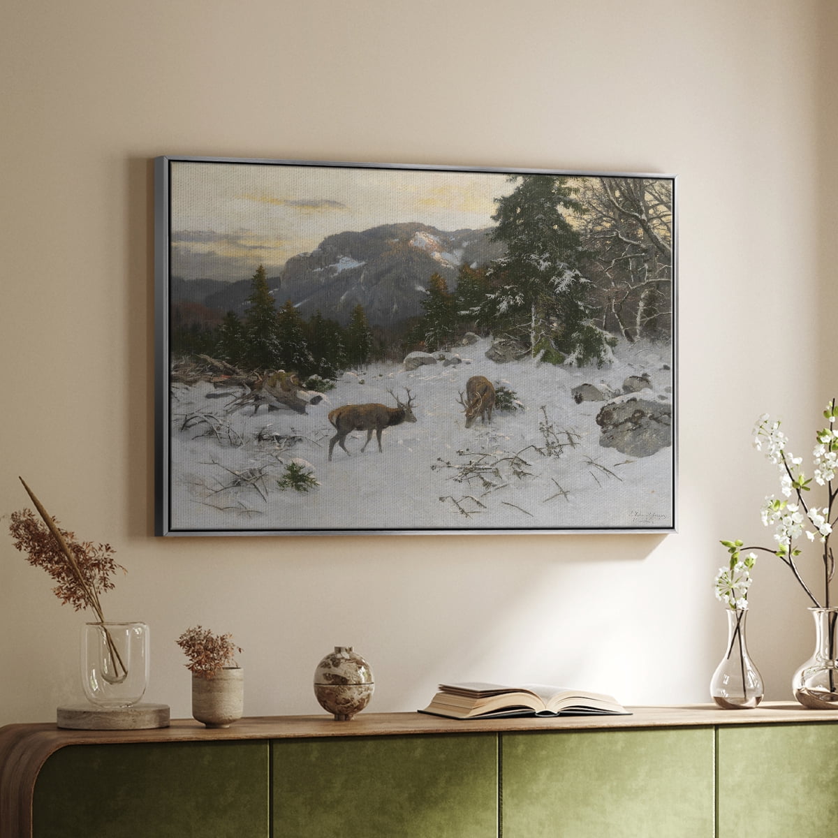 Vintage Landscape-CLXII By Wexford Home Framed in Silver Wood Gallery Wrapped Canvas 17 in. x 25 in.