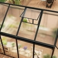 thumbnail image 5 of 6x8 FT Greenhouse, Easy Assembly Aluminum Polycarbonate Greenhouses for Outdoors with Roof Vent and Ground Nails, Heavy Duty Aluminum Walk-in Greenhouse for Backyard, Sliding Lockable Door, Black, 5 of 6