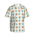 thumbnail image 2 of Fotbe Sea Turtle Hawaiian Shirt for Men Unisex Summer Beach Casual Short Sleeve Cotton Linen Button Down Shirts-Large, 2 of 9