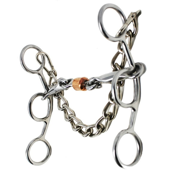 Horse Stainless Steel Western 5-1/2" Jointed Snaffle Bit w/ Copper Roller 35619C