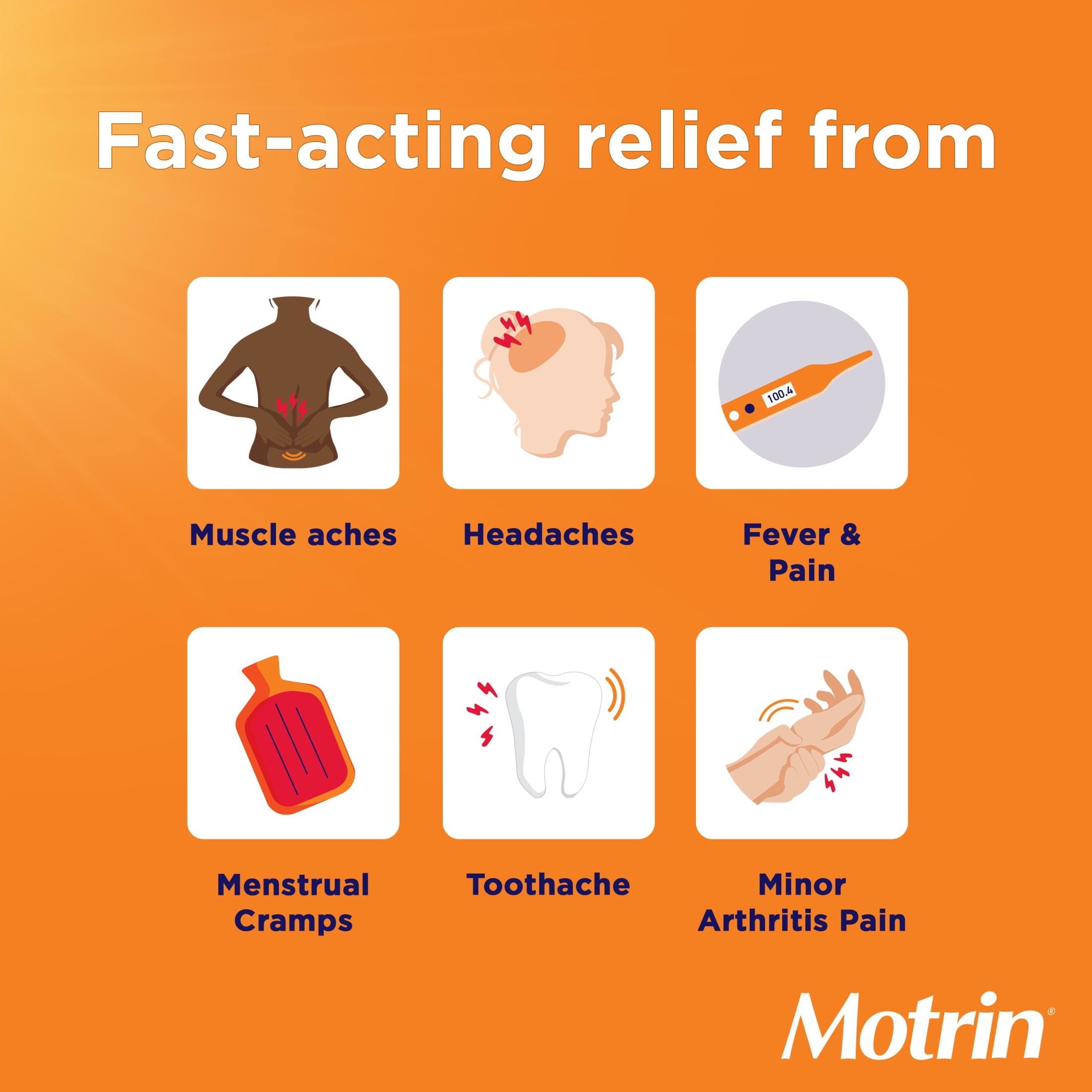 (3 pack) Motrin IB Liquid Gels, Ibuprofen 200mg, Pain & Fever Relief, 120 Count