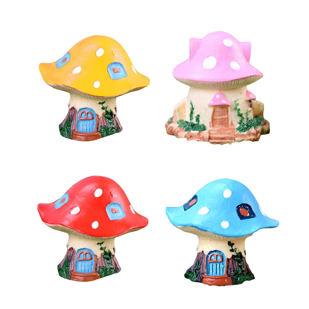 Cheers Cartoon Mushroom House Resin DIY Miniature Micro Landscape