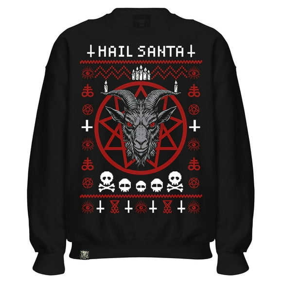 Sudadera Negra Sin Gorro Mediana Navidad Hail Satan