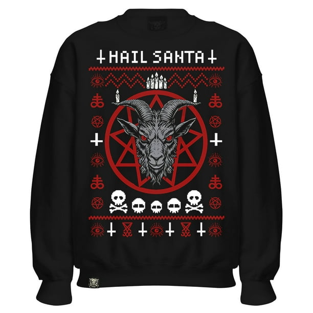 Sudadera Negra Sin Gorro Mediana Navidad Hail Satan