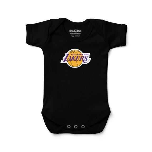 Newborn & Infant Chad & Jake Black Los Angeles Lakers Primary Logo Bodysuit