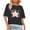 A-Black, variant on Women's Short Sleeve T-Shirts Crew Neck Crop Tops Summer Loose Fit Drop Shoulder Graphic Tees, Sizes S-3XL