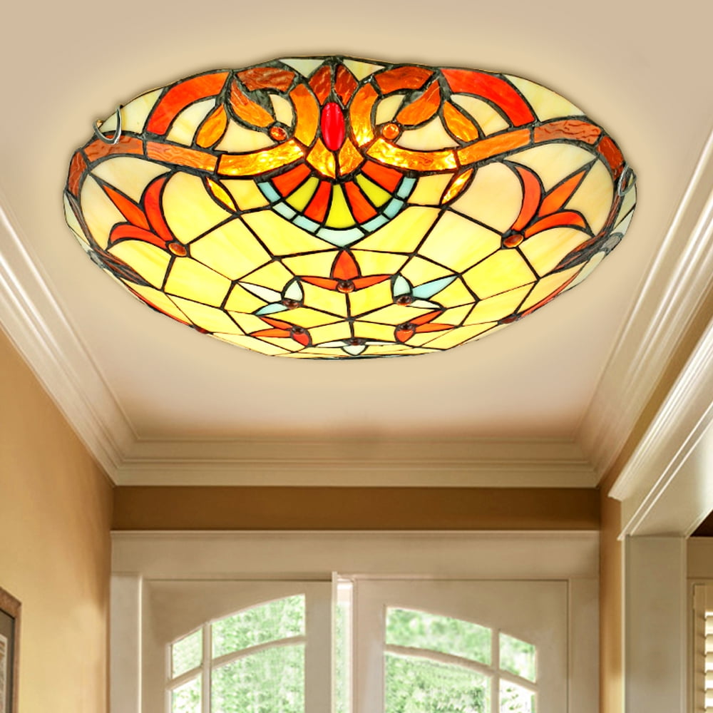 Glass Ceiling Light with E27 Bulb Holder, Bowl-Shaped Modern Ceiling Lamp for Home, Office, and Indoor Spaces