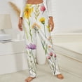 thumbnail image 3 of Watercolor Wildflowers Spring Summer Winter Female Pants Flannel High Waist Women Pants Lady Warm Straight Leg Plush Trousers, 3 of 7