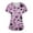 01-Purple, variant on Cute Cartoon Scrubs for Women Set Cozy Fit Scrub Top & Pant with Pockets Plus Size Medical Nursing Uniforms - 01-Pink