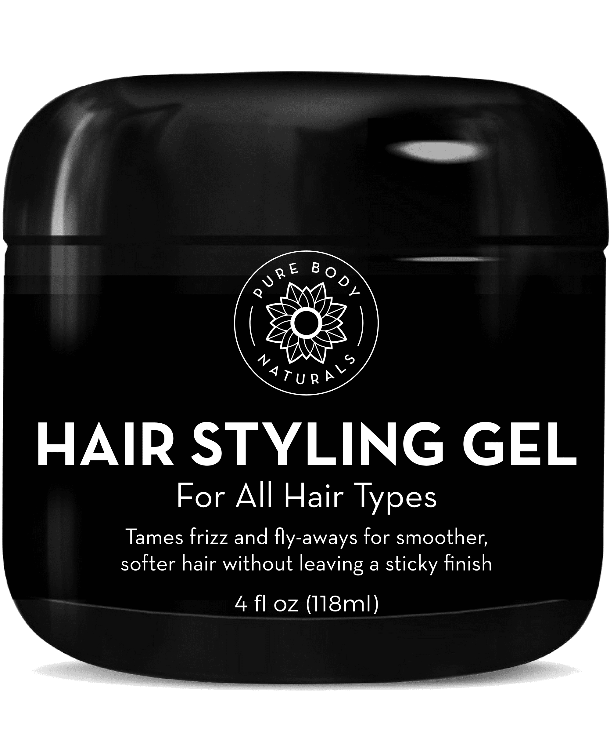 Hair Styling Gel with Natural Ingredient and Hydrating Aloe, 4fl oz by Pure Body Naturals Hair Styling Gel with Natural Ingredient and Hydrating Aloe, 4fl oz by Pure Body Naturals