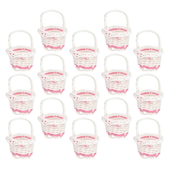LULULION Rattan Woven Baskets White Portable for Home Decor Lightweight 15Pcs