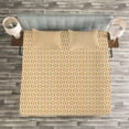 thumbnail image 3 of Ambesonne Geometric Quilted Bedspread Set 3 Pcs, Cats Eye Pattern, Queen Size, Orange Fern Green White, 3 of 3