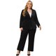thumbnail image 3 of Blazers de terciopelo de talgrande pamujer con cuello en V, solacon muescas, informal, peplum Negro 4X, 3 of 6